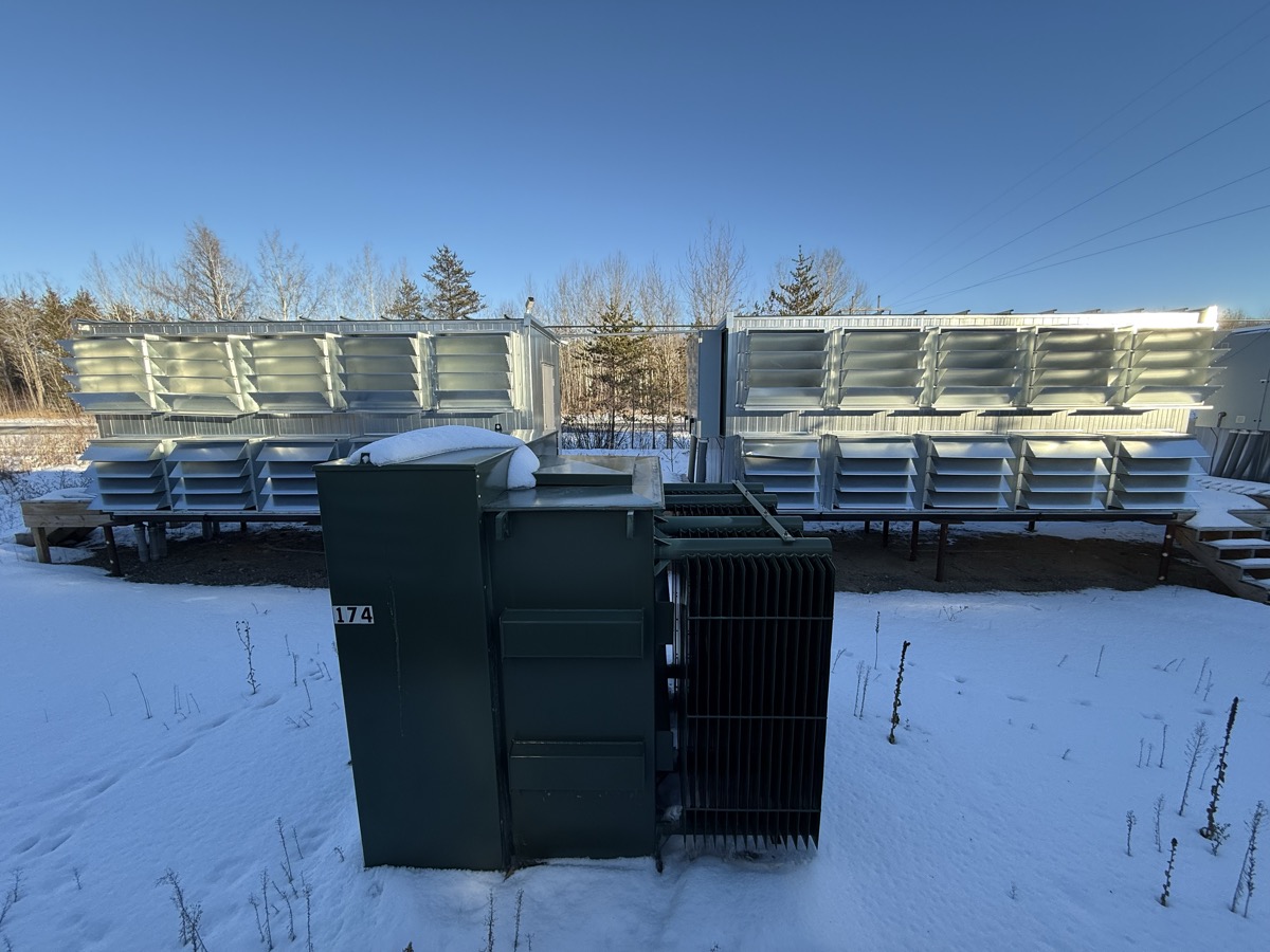 Mining containers with power transformer